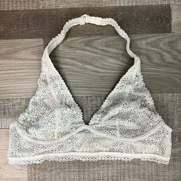Victoria's Secret Women's Ivory Lace Halter Longline Bralette Size S - Picture 2 of 8